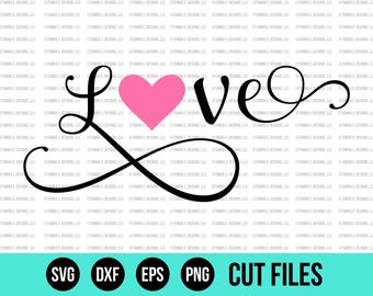 Love SVG - SVG Files - Heart SVG - Valentines Svg - Cut Files - Cricut Files - Silhouette Files - Wood Sign Svg - Vinyl Designs