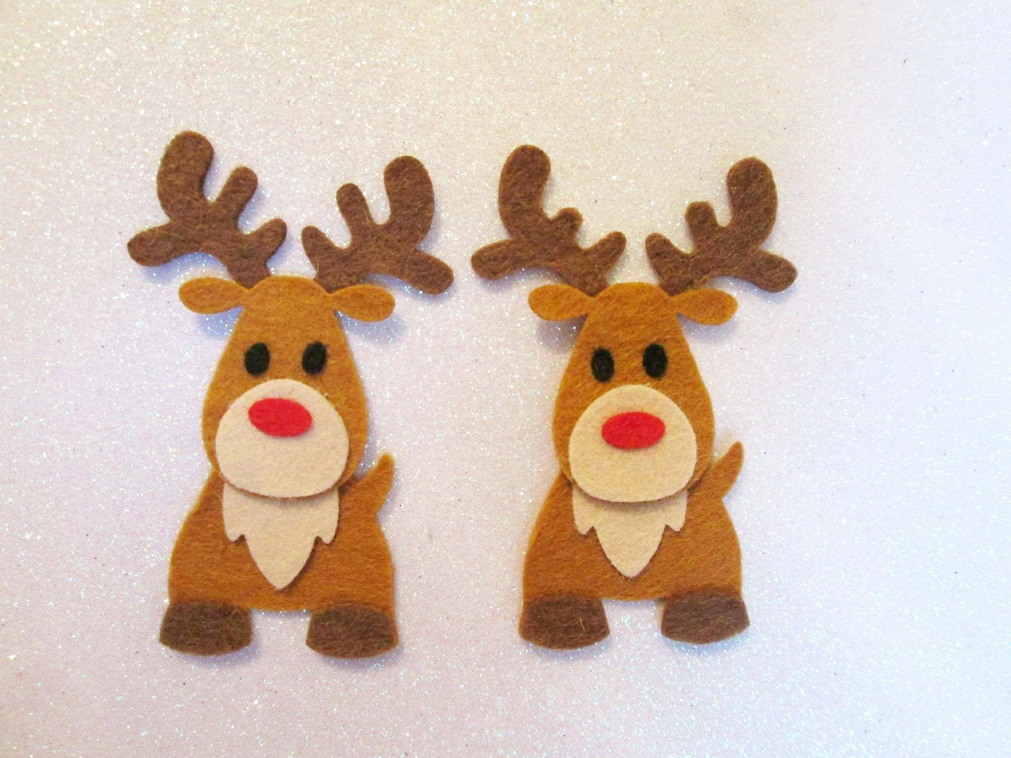 Felt Reindeer Die Cuts Felt Christmas Shapes Felt Rudolph