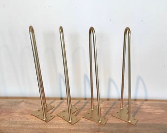 Beautiful Brass Hairpin Table Legs (Set of 4)