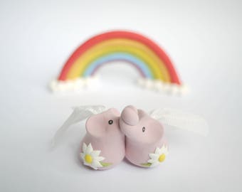 Pink Lesbian Elephant Wedding Cake Topper (With or Without Rainbow)