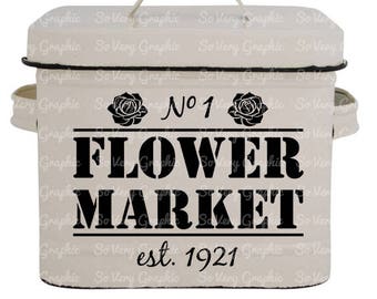 Flower Market | Vintage Farmhouse Sign | SVG Cutting File for Cricut / Silhouette | Fall | Autumn | Back to School | Farm