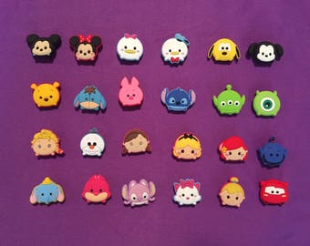 24-pc Disney Tsum Tsum Shoe Charms for Crocs, Silicone Bracelet Charms, Party Favors, Jibbitz