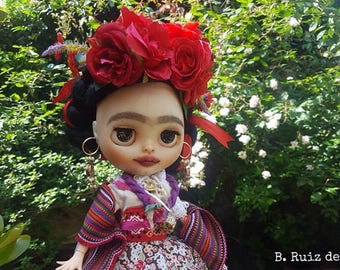 Custom Blythe Dolls For Sale by OOAK custom Blythe Frida Kahlo
