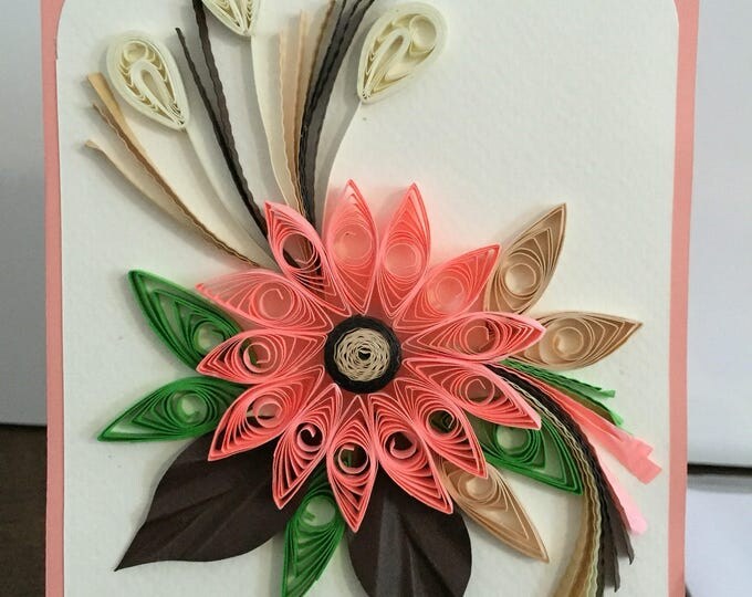 Birthday Card - 3D Card - Handmade Card - Flower Card - Quilling Card