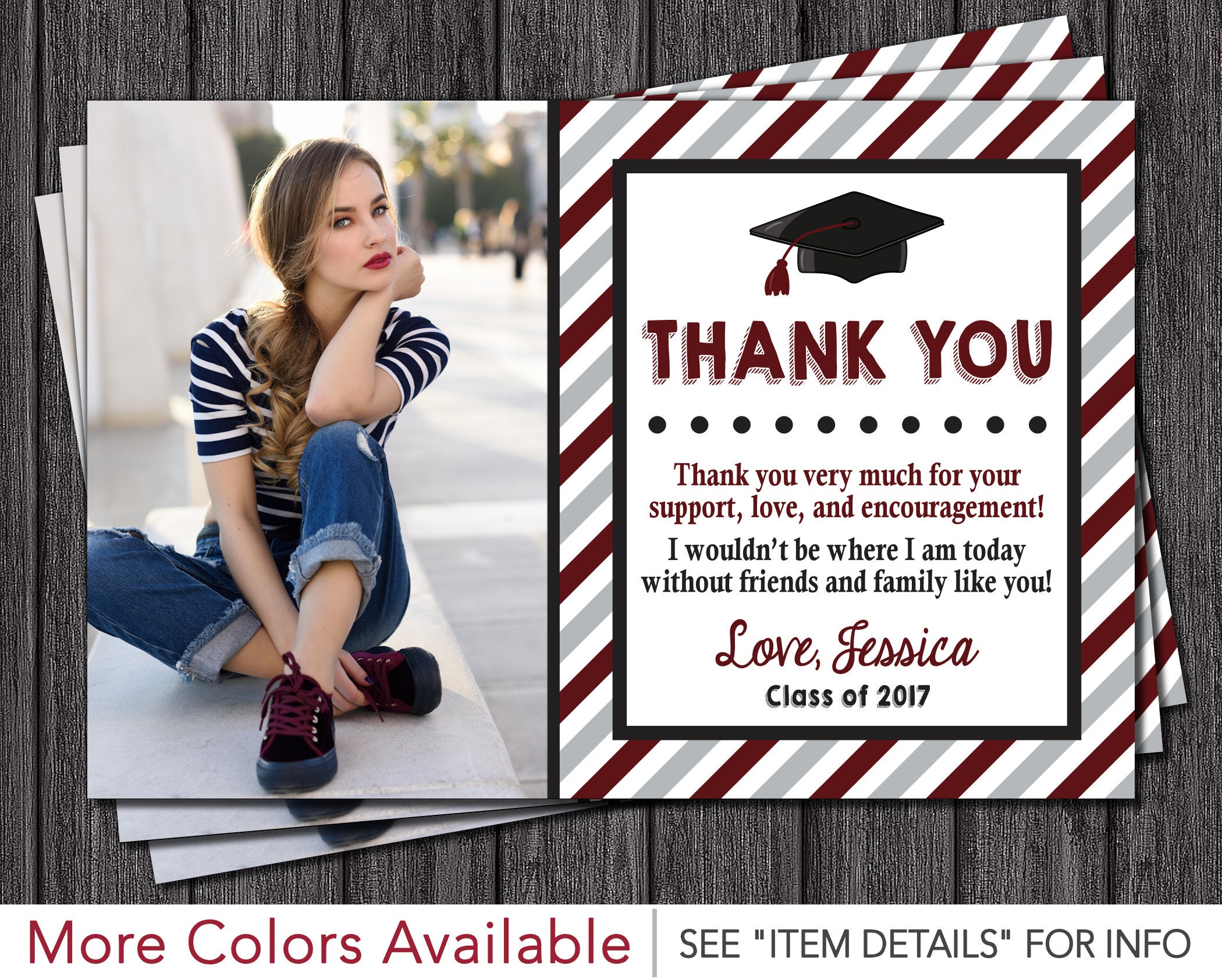 Graduation Thank You Cards Template - Thank You Card Design | Design