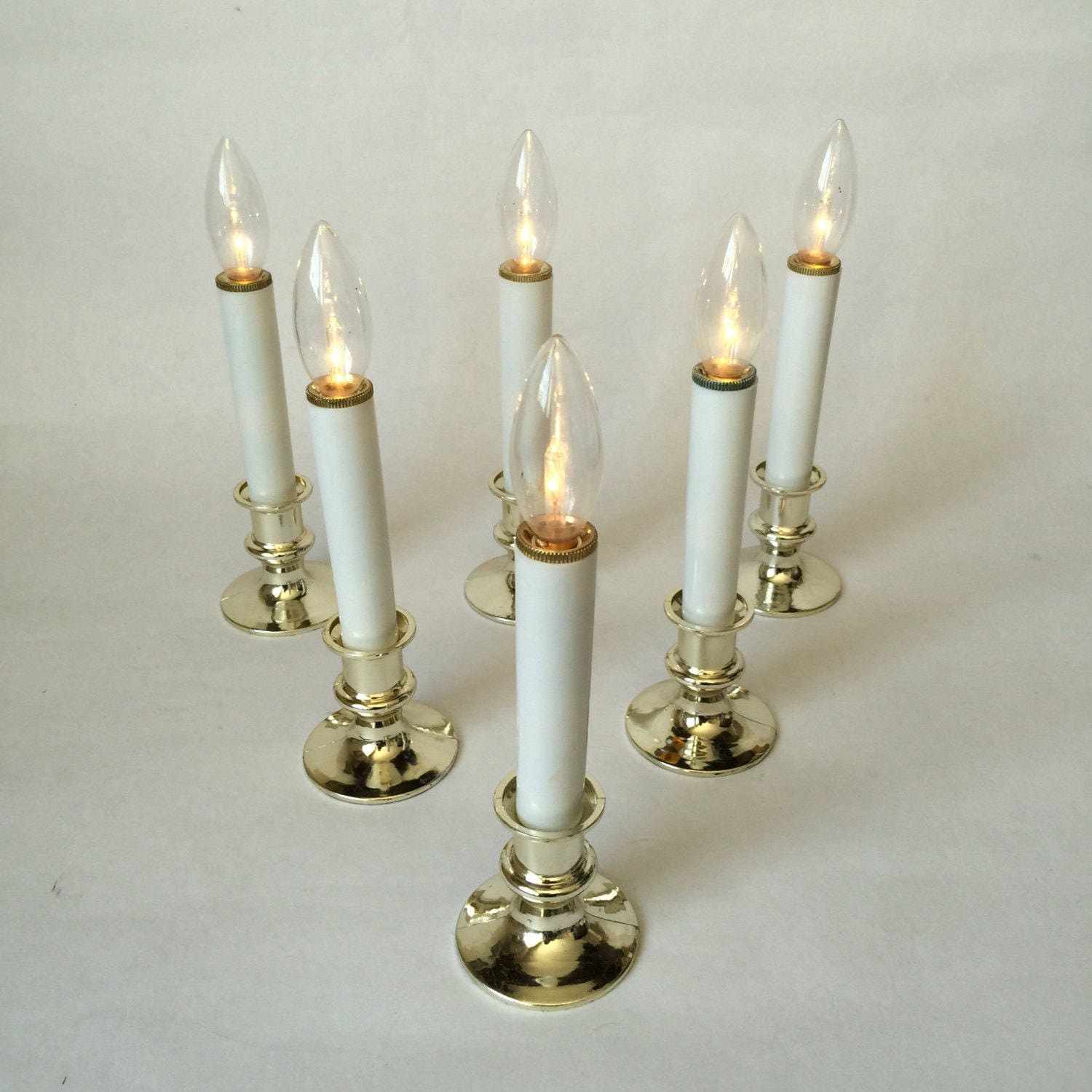 Battery Powered Candles Set of 6 Vintage Flameless Taper