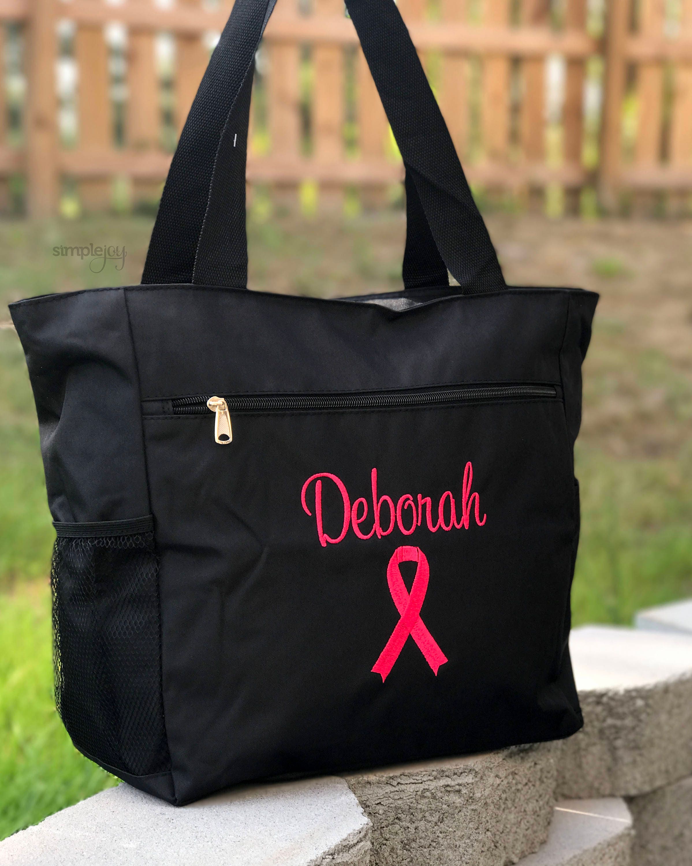 Breast Cancer Awareness Canvas Tote Bag Pink Ribbon   Il Fullxfull.1267200639 3trt 