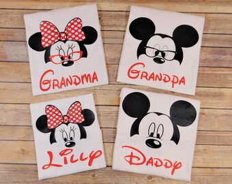 Disney Family shirt - Mickey and minnie custom shirts - FAMILY PACKAGE Grandma Disney shirt - Grandpa Disney shirt