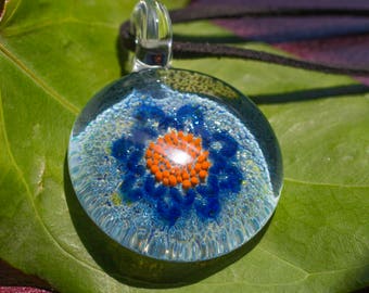 Glass Flower Pendant - Bridesmaid Gift - Heady Pendant - Borosilicate Pendant - Boro Glass Pendant - Wedding Gift - Mothers Day Gift