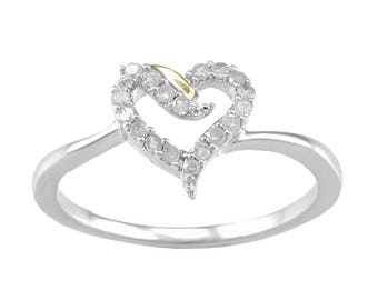 Heart diamond ring | Etsy