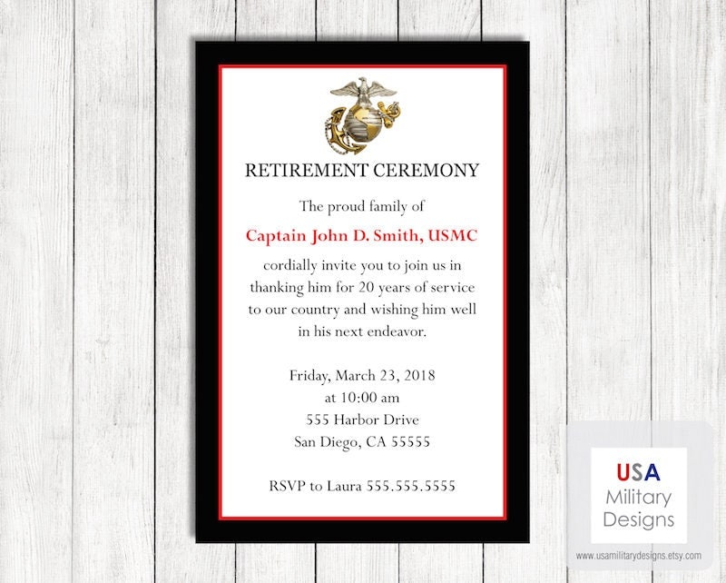 Usmc Retirement Ceremony Invitations 8