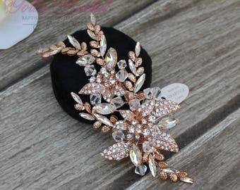 FAST SHIPPING!!! Rose Gold Bridal Hair Comb, Wedding Hair Comb, Crystal Hair Comb, Swarovski Hair Comb, Headpiece, Crystal Headpiece
