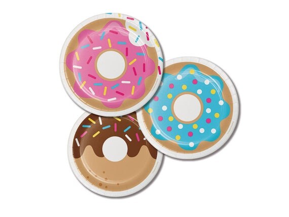 Donut Plates - Set of 8 - Paper Party Tableware Il_570xn