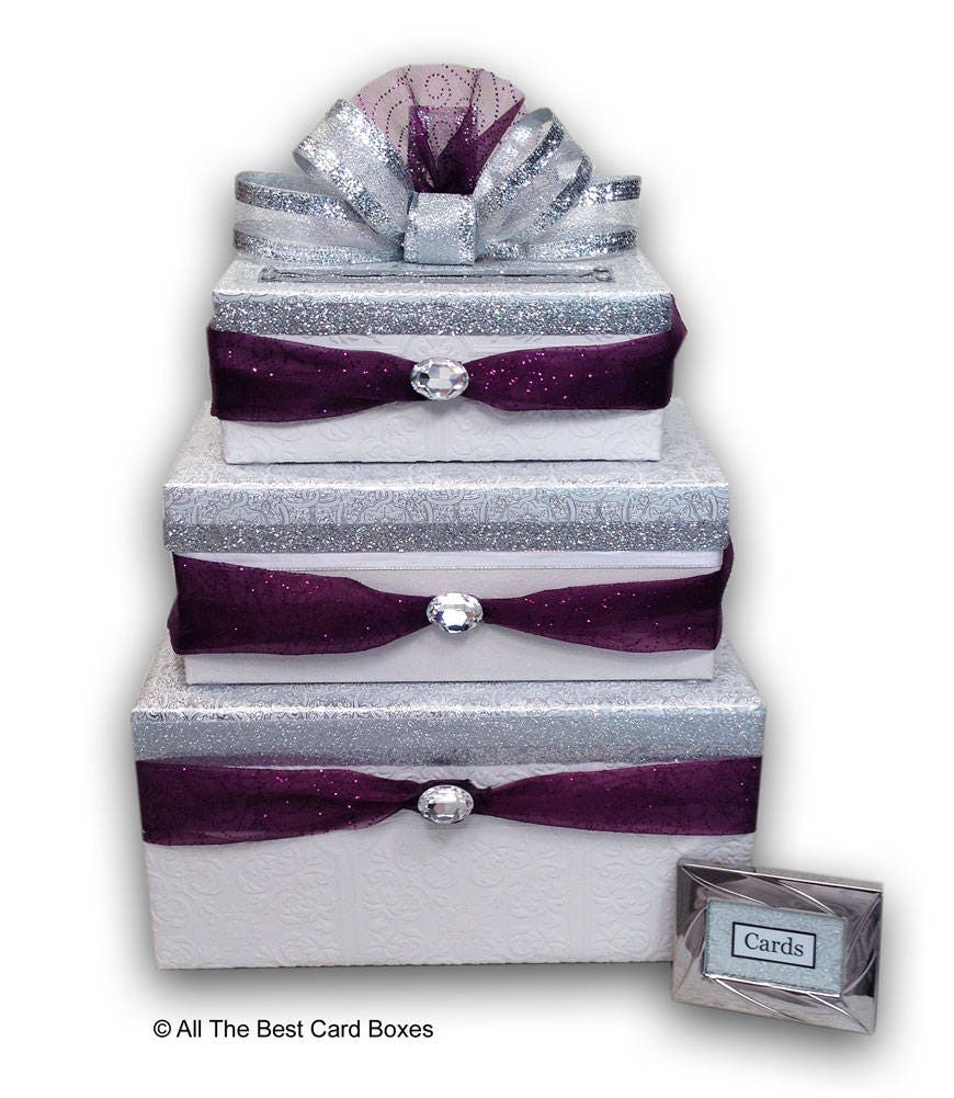 wedding card box card box with slot swarovski crystals swarovski
