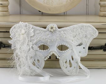 White Masquerade Mask, Masquerade Mask, White Mask, Masquerade Masks Women, Masquerade Ball Masks, Masquerade Party Decorations, White Lace