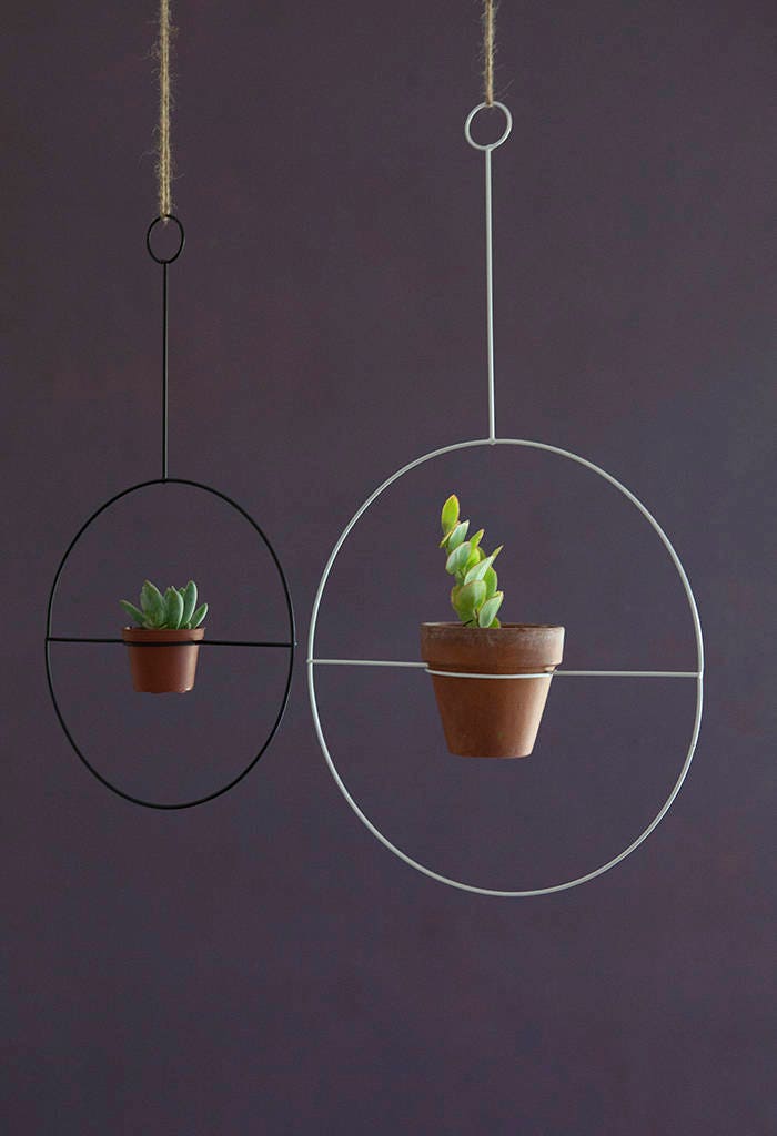 white metal hanging planter metal plant hanger indoor