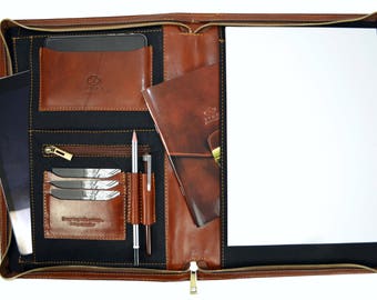 Gift for him, Leather portfolio, Leather document bag, leather document folder, Document holder, folder case, leather organizer - Candide