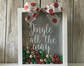 DIY KIT - Create your Own Christmas Shadow Box - Christmas Decor - Jingle All The Way - Jingle Bells - Christmas Decoration - Holiday Decor