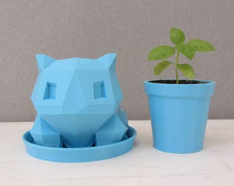 3D Printed Bulbasaur Planter / Cute Planter / Cactus Planter / Pokemon Planter / Small Succulent Planter / Watering can / Gift for him