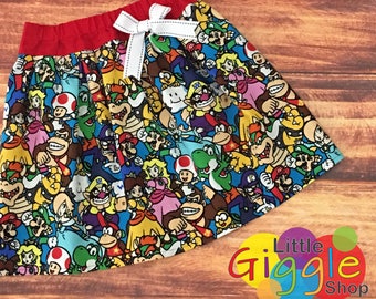 Mario Brothers Birthday, Mario Brothers Skirt, Super Mario Brothers, Mario Brothers Party, Mario Kart, Princess Peach, Mario Luigi, Handmade