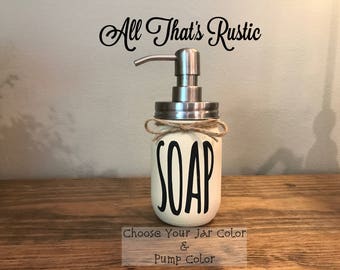 Farmhouse Bathroom Decor, Farmhouse Decor, Soap Dispenser, Soap Dispenser, Mason Jar Bathroom Decor, Mason Jar Decor, Rustic Home Decor.Gift