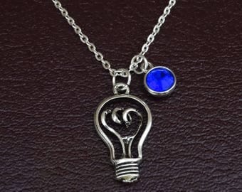 Light Bulb Necklace, Light Bulb Charm, Light Bulb Pendant, Light Bulb Jewelry, Lightbulb Necklace, Lightbulb Charm, Lightbulb Jewelry