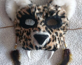 SOLD Spirit/Totem Animal Mask (Leopard) (AVAILABLE made to order)