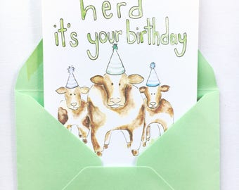 Animal birthday card | Etsy