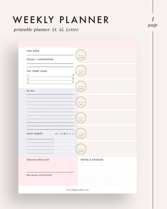 weekly planner printable planner weekly printable planner