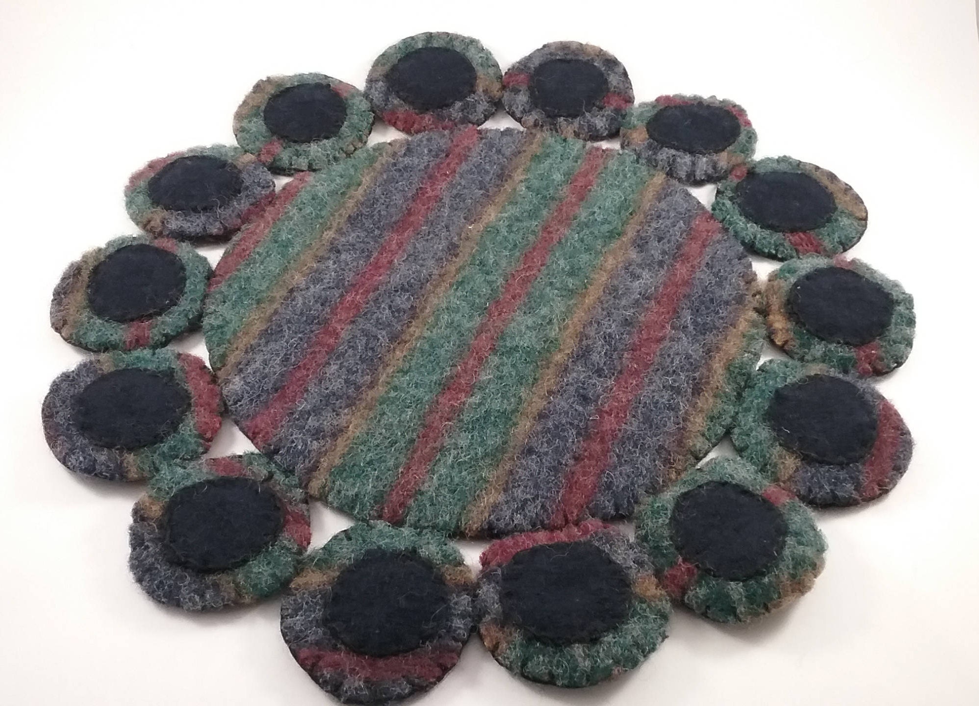 Wool Penny Mat/candle mat/ wool fabric