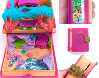 Vintage 1995 Polly Pocket Glitter Island Enchanted Storybooks Sparkly Book Compact Bluebird Mattel 90s Retro Original Fairy Kei Kawaii