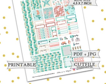 Be a mermaid planner stickers/Mini Happy Planner Stickers/Printable Planner Stickers/Printable weekly kit/Summer Planner Stickers/Mini HP