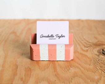 Business Card Holder For Desk - AUTUMN |Desk Organizer, Concrete Business Card Holder, Desk Decor, Home & Office, Concrete, Annabelle Taylor