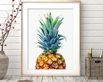 Pineapple Print, Tropical Printable Art, Pineapple Wall Art, Pineapple Wall Print, Wall Decor, Pineapple Poster, Prints, Instant Download