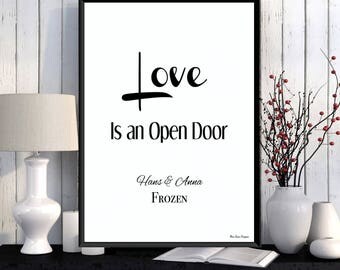 Frozen, Disney princess, Disney print, Disney quote, Girl room wall decor, Children poster, Kids decor, Nursery print, Girl gift idea