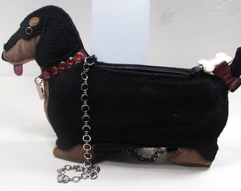 Vintage INDEED Dachshund Dog Handbag Clutch Purse