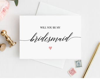 Will You Be My Bridesmaid Printable Card, Ask to be Bridesmaid, Maid of Honor, Flower Girl, 100% Editable, Instant Download, DIY #034-101BMB