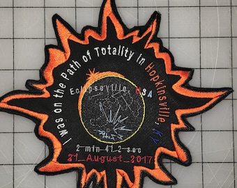 Commemorative Great American Eclipse Patch (for the Point of Greatest Eclipse, Hopkinsville, KY aka Eclipseville, USA)
