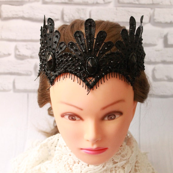 Black Crown Queen Lace Crown sexy festive accessory