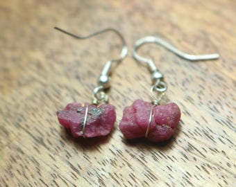 925 Sterling Silver Handmade Earrings Sterling Silver With Natural Ruby Gemstone