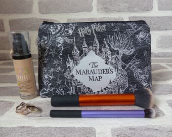 Harry Potter makeup bag, Harry potter, Marauders map, small wash bag, Harry Potter wash bag, Harry Potter make up bag, birthday gift