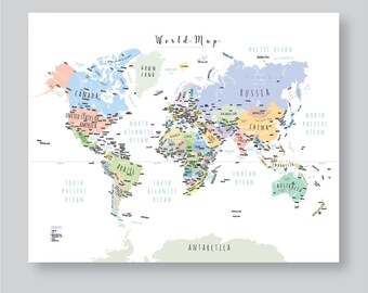 printable world map etsy