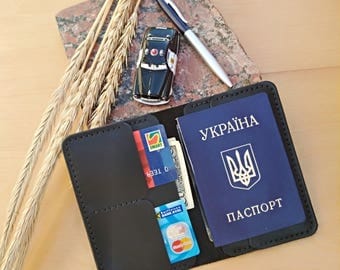 Passport cover Leather cover Passport walle Document cover Travel wallet Card case Personal cover Passport holder Mens gift