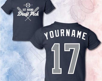 NY Yankees Toddler Baby Personalized Baseball Baby Shower NY Yankees Baby Shirt Baseball T-shirt Baseball Gender Reveal My 1st Baseball Game