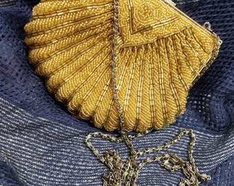 Simply Divine!!! Gorgeous Walborg Gold Beaded Evening Bag/Clutch