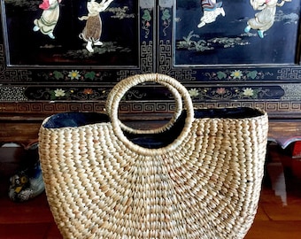 Ahava Large Handwoven Straw Bag,Straw Beach Tote,Straw Handbag,Straw Bag,Beach Basket,Basket Purse,Straw Summer Market Bags,Straw Bag Basket