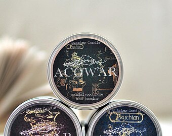 AcoBox - soy candle inspired by books, bookish candle,book candles, acomaf, acotar, acowar, sjmaas, gift, rhysand,