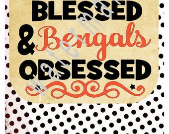 Football SVG Stressed Blessed Bengals Obsessed silhouette cameo cricut DXF Football T shirt iron on transfer Football outline JPEG football
