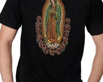 Men's The Madonna Our Lady Of Guadalupe Virgin Mary Religious Graphic T-Shirt