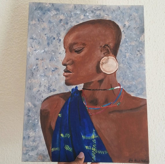 Acrylic painting original African perfection by